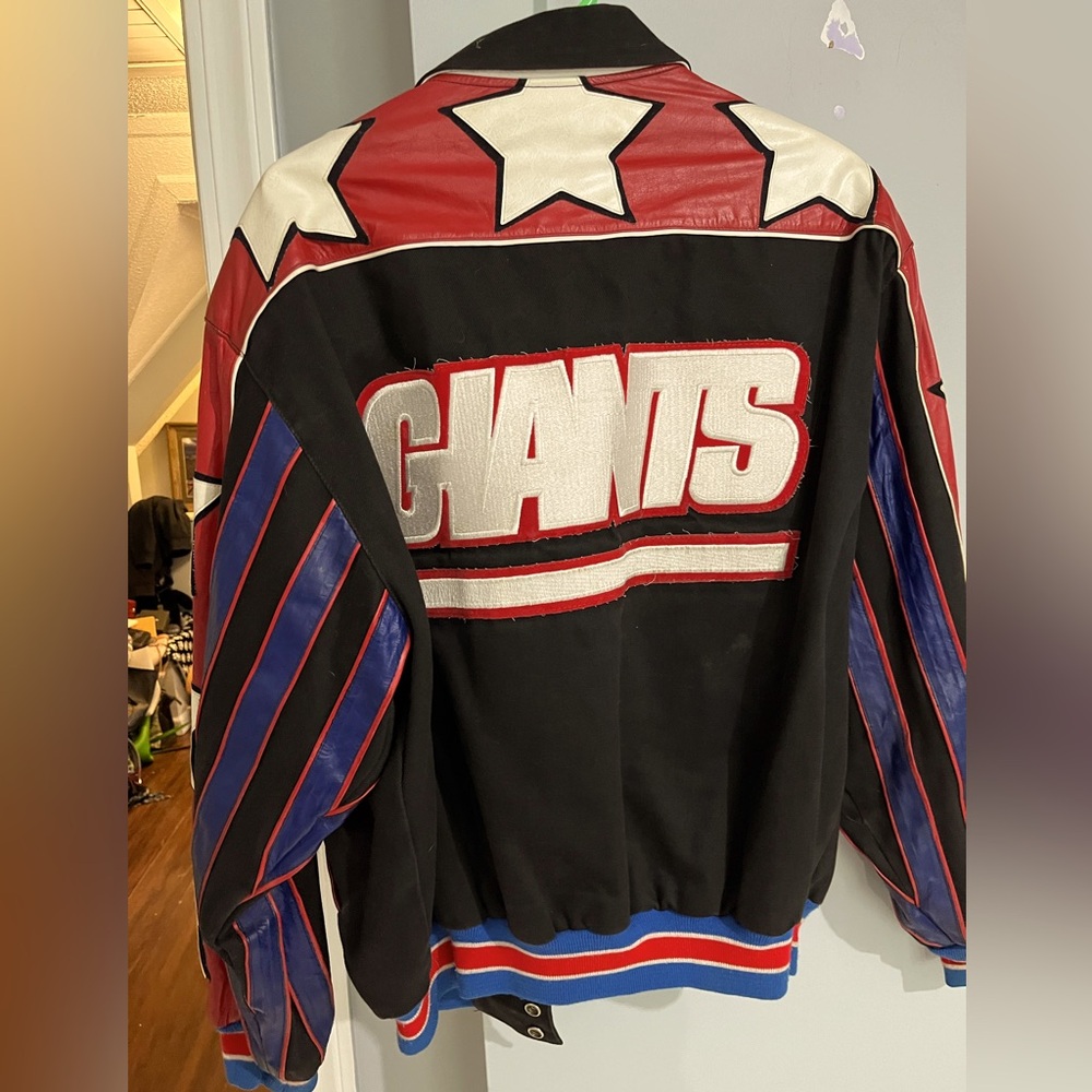 Men’s Designer GIANTS leather and canvas jacket. No tags. Fits large